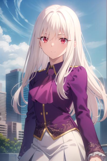 illyasvielvoneinzbern, <lora:illyasviel von einzbern ubw-lora-nochekaiser:1>,
illyasviel von einzbern, long hair, (red eyes:1.5), white hair, smile,
BREAK skirt, shirt, long sleeves, boots, ascot, white skirt, frilled skirt, purple shirt,
BREAK outdoors, sky, clouds, sun, city,
BREAK looking at viewer, (cowboy shot:1.5),
BREAK <lyco:GoodHands-beta2:1>, (masterpiece:1.2), best quality, high resolution, unity 8k wallpaper, (illustration:0.8), (beautiful detailed eyes:1.6), extremely detailed face, perfect lighting, extremely detailed CG, (perfect hands, perfect anatomy),