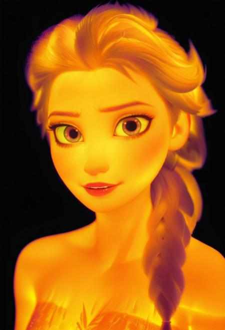 1girl, Elsa, gorgeous face, incandescent effect, Thermography, thermo