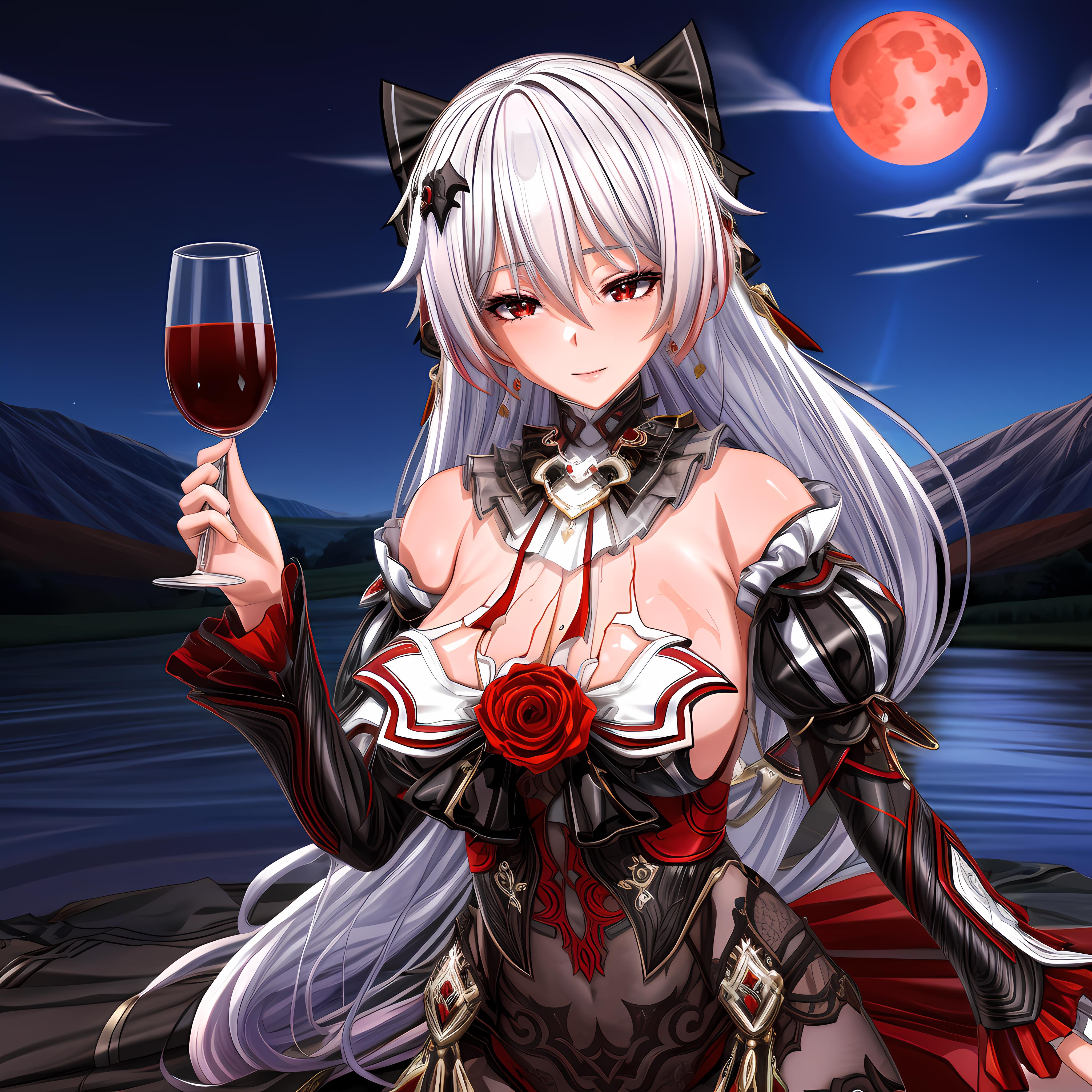 Theresa Apocalypse · Lunar Vow: Crimson Love 德丽莎 月下誓约· 予爱以心 | Honkai Impact 3rd image by wayzer