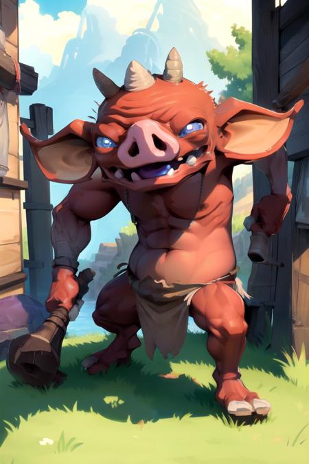 (masterpiece), (best quality),
solo,  monster,
bokoblin, standing, horns, loincloth, <lora:Bokoblin:0.75>