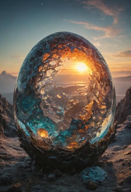 Surreal, Dragon's egg made with crystalline carapace, psychedelic, strong refraction, transparent, glowing celestial light from insidemany details, extreme detailed, full of details,
Wide range of colors., Dramatic,Dynamic,Cinematic,Sharp details
Insane quality. Insane resolution. Insane details. Masterpiece. 32k resolution.
<lora:add-detail-xl:0.95> <lora:dvr-lnds-sdxl:0.3> dvr-lnds-sdxl <lora:MJ52:0.25> <lora:ral-apoctvisn-sdxl:0.3> ral-apoctvisn <lora:zavy-cntrst-sdxl:0.35> dark, chiaroscuro, low-key <lora:zavy-rmlght-sdxl:0.41> zavy-rmlght <lora:SDXLFaeTastic2400:0.225>