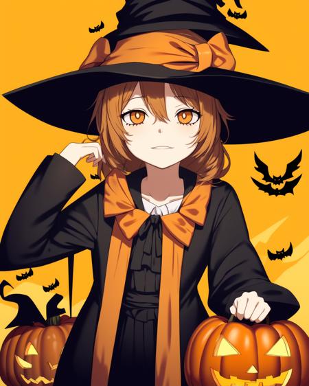 orange Halloween witch