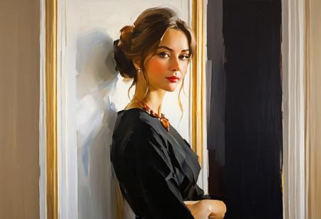 A stunning and evocative portrait painting capturing the essence of Iryna Yermolova's artistry. The portrait conveys a sense of elegance, grace, and emotional depth, reflecting Yermolova's unique style and expressive storytelling. Through a harmonious blend of light and shadow, color and form, the painting brings to life a captivating subject with a focus on intricate details and nuanced features. Drawing inspiration from Yermolova's renowned portraiture, the artwork exudes a sense of intimacy, beauty, and human connection, inviting viewers to explore the complexities of the human experience through the artist's distinctive lens.