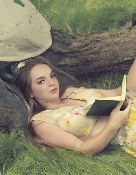 <lora:Maya-SDXL-lora-v1:1> (Maya:1.3)    <lora:very_long_hair:0.2> very_long_hair , laying under a tree, proportionate, reading a book with a grassy meadow nearby