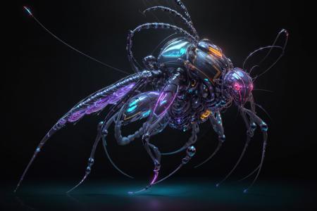 best quality 3d render of a cyberhelmet mosquito as a (futuristic mechanism nano-bot, elaborate high-tech design, sleek shiny chrome parts, smooth glossy plastic, glass panels, luminescent threads and whiskers and nerves:1.2) , ,
detailed, focused, 8k resolution, cinematic lighting, cinematic shot
<lora:BioPunkAI:0.4>  <lora:to8contrast-1-5:0.6> < <lora:cyberhelmetv0.7:0.45>