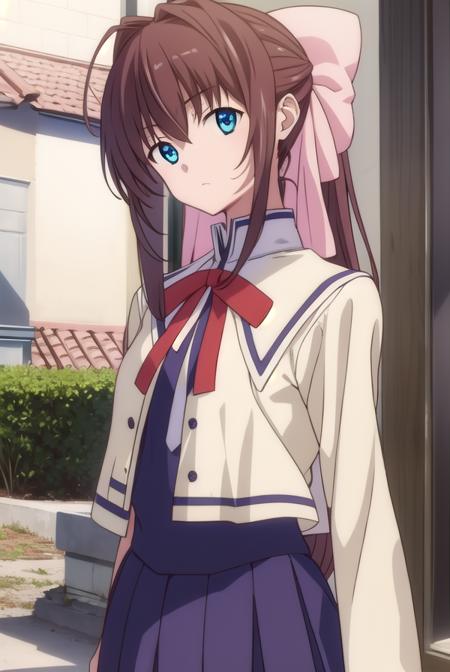 otomeasakura, <lyco:otomeasakura-lyco-nochekaiser:1>,
otome asakura, long hair, brown hair, bow, ahoge, hair bow, pink bow, blue eyes,
BREAK skirt, long sleeves, ribbon, school uniform, socks, kneehighs,
BREAK looking at viewer,
BREAK outdoors,
BREAK <lyco:GoodHands-beta2:1>, (masterpiece:1.2), best quality, high resolution, unity 8k wallpaper, (illustration:0.8), (beautiful detailed eyes:1.6), extremely detailed face, perfect lighting, extremely detailed CG, (perfect hands, perfect anatomy),