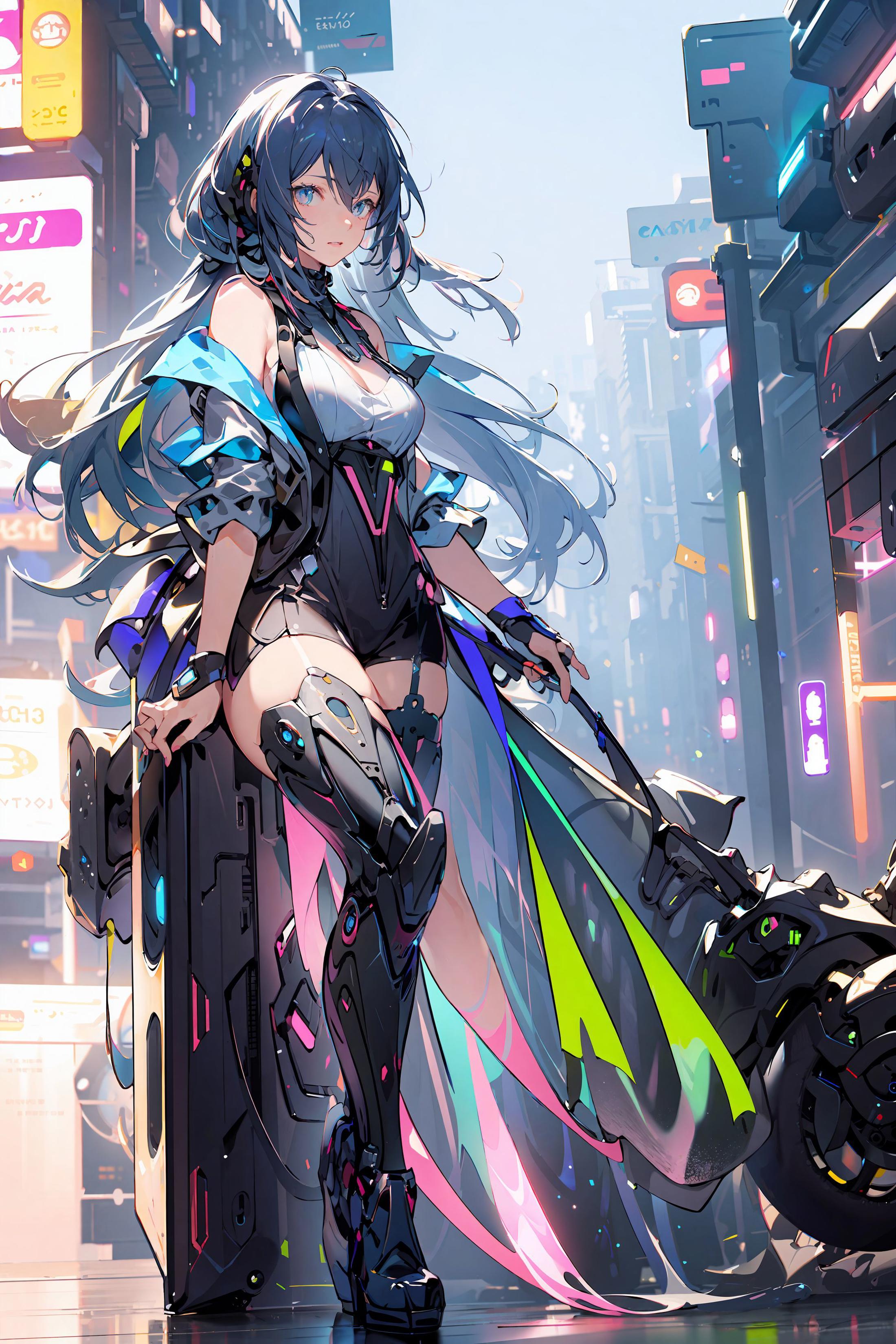 赛博girl/Cyberpunk girl/立绘 服设 人物 Lora image by chosen