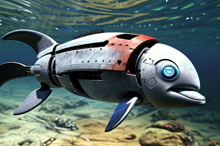 Robot dolphin, underwater, eggmantech