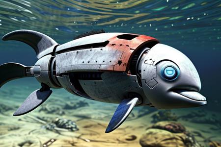 Robot dolphin, underwater, eggmantech