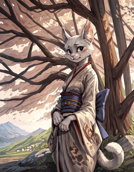 source_furry, 
Furry,  white cat, female, wearing kimono , japan, white fur, black eyes, mount fuji in background,  tail, looking slightly down,  light blue and green silk clothing, 
<lora:Better_Kenket:0.8> , <lora:Jacato_Style_Pony:0.5>, score_9, score_8_up, score_7_up, score_6_up, score_5_up,