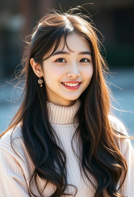 arafed woman with long hair smiling and looking at camera, li bingbing, fan bingbing, splash page, tiffany, dilraba dilmurat, tiffany style, female actress from korea, cute korean actress, dslr photo of a pretty teen girl, gorgeous young korean woman, cinematic goddess close shot, jiyun chae, shin min jeong,