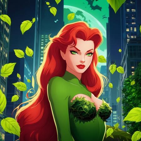 anime artwork of  <lora:anime_Poison Ivy:1.2>
Poison Ivy a woman with red hair and green leaves in Gotham city universe, anime style, key visual, vibrant, studio anime,  highly detailed