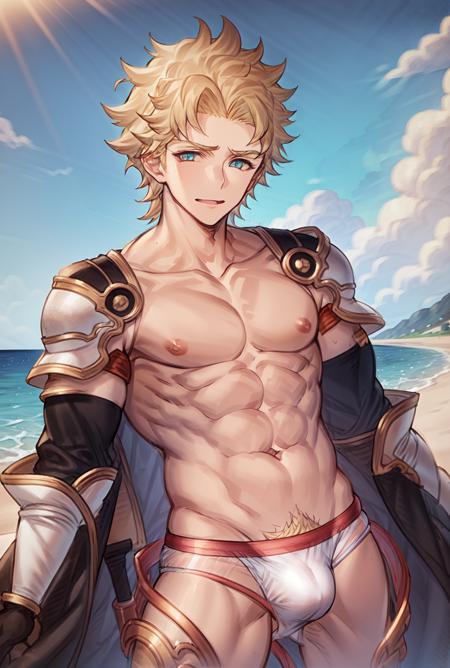 anime man with muscles, highly detailed, muscular,, Stable Diffusion