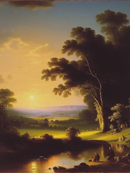 <lyco:WorthingtonWhittredge:1.0> George inness Thomas Cole tonalism romanticism landscape