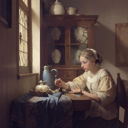 Vermeer oil painting style for portraits image by Ashley_Jones_fan