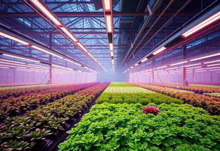 32k masterwork breathtaking HD photo, cyberpunk aeroponic farm bay
