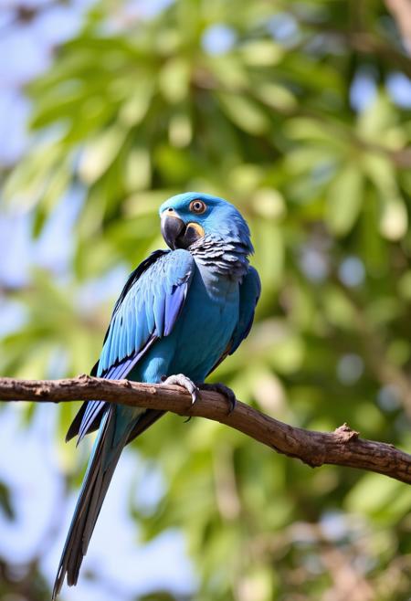 Blue Parrot sitting on a branch