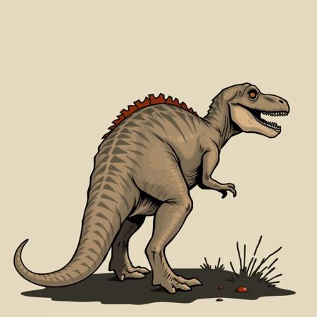 a tyrannosaurus trying to scratch his back but his arms are too short