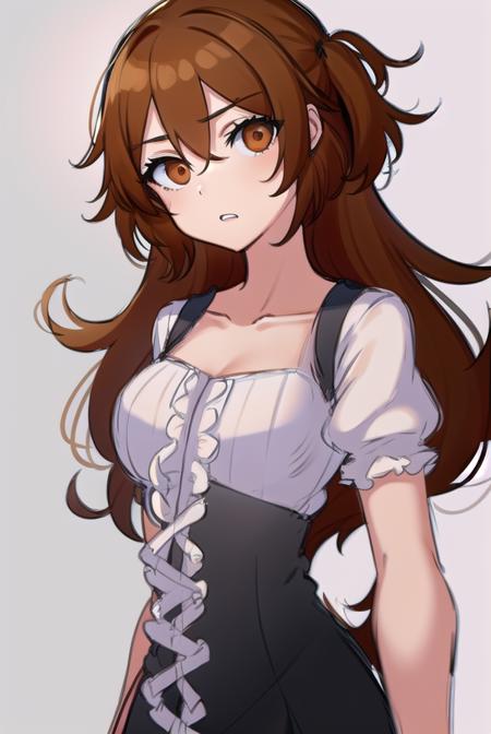 akanetaira, <lora:akanetaira-lora-nochekaiser:0.8>,
akane taira, long hair, brown hair, hair between eyes, (brown eyes:1.5),
BREAK thighhighs, dress, bow, collarbone, short sleeves, frills, shoes, puffy sleeves, black footwear, black dress, red bow, white thighhighs, puffy short sleeves, zettai ryouiki, wristband,
BREAK looking at viewer,
BREAK indoors,
BREAK <lyco:GoodHands-beta2:1>, (masterpiece:1.2), best quality, high resolution, unity 8k wallpaper, (illustration:0.8), (beautiful detailed eyes:1.6), extremely detailed face, perfect lighting, extremely detailed CG, (perfect hands, perfect anatomy),