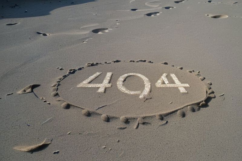404 Error in the Sand: A Sand Art Image of a Web Page Error