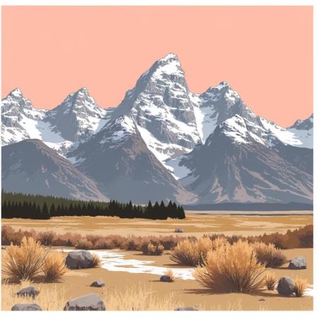 Grand Teton Mountain Range V1