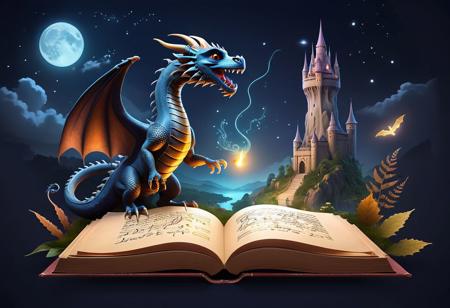 A realistic image of a fantastic landing page designed like an ancient enchanted book. A special font, resembling an ancient manuscript, gives a sense of authenticity. Spectacular vector illustrations of magical creatures, breathtaking landscapes and fantastic architecture decorate the page. Micro-interactive animations give life to the page, like a light flickering of light on top of the writing or a gentle movement of magical creatures. A special soundtrack, combining classical music with sounds from the fantastic world, creates a magical and mysterious atmosphere. The title is written in a unique and attention-grabbing handwriting. The content is written in rich and imaginative language, using fantastic terms. The CTA button is designed like a magical gate, inviting the user to enter a new world. A registration form is integrated into an ancient book, where the user can enter his name and contact information. Responsive design adapted to any screen, while maintaining the fantastic atmosphere.
A fantasy landing page designed like an ancient spellbook invites users to enter a magical world of dragons and witches. 
Text: "New style artificial intelligence, artistic photo creation"