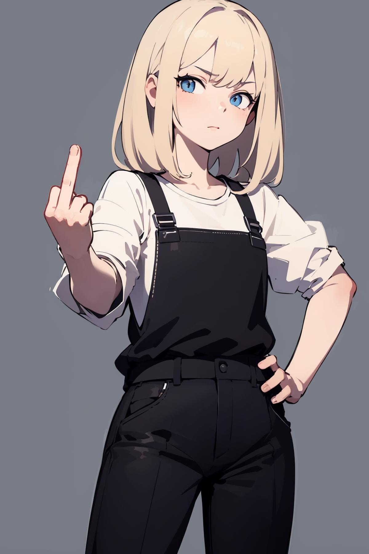 middle finger / flipping off (now left and right hand are separated) image by Wasabiya