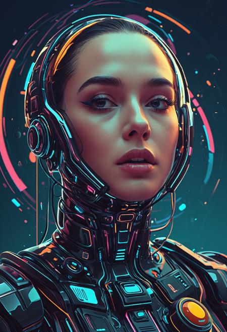 Abstract style <lora:Beeple_retrofuturism-000005:1>,Beeple style,retrofuturism, . Non-representational, colors and shapes, expression of feelings, imaginative, highly detailed