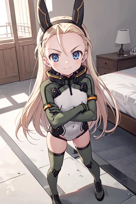 elise pilot suit, animal ears military jacket, shorts