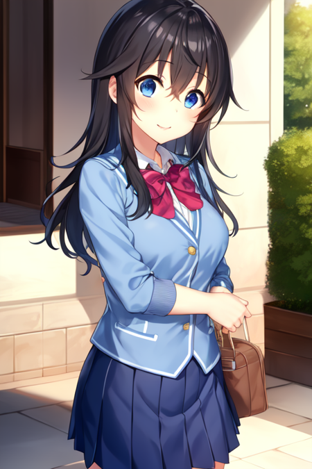 tamakiako, 1girl, solo, school uniform