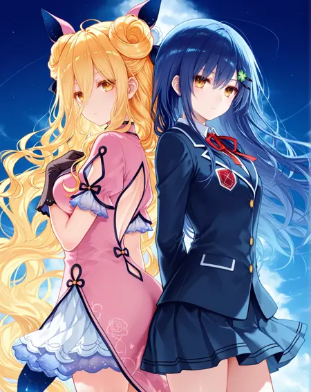 [character]Itsuka Shiori & Hoshimiya Mukuro 2girls in same frame/ 五河士织 & 星宫六喰 同框LORA