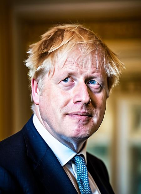 portrait Boris Johnson former Deputy Prime Minister of Great Britain wearing a black official suit, epic character composition, by ilya kuvshinov, alessio albi, nina masic, sharp focus, natural lighting, subsurface scattering, f2, 35mm, film grain <lora:boris:0.95>