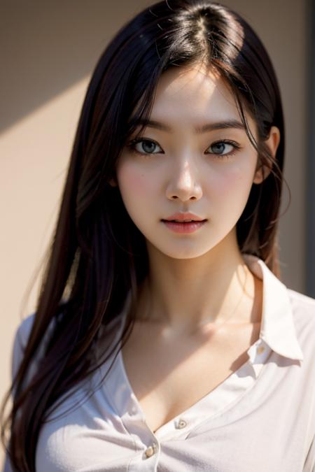 realistic, realistic details, detailed, 1girl, beautiful, seductive face, detailed skin, portrait, sundress, petite, medium breast, uniform, navel, detailed background, rule of third, sharp focus, depth of field (ulzzang-6500-v1.1:0.2)       <lora:KR_ParkJuHyun:0.95>