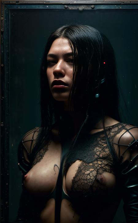 Neon noir (Soft Lighting Photography by Mimoza Veliu and Mario Giacomelli:1.2), Photo of TWbabeXL01, NSFW, photorealistic, by Greg Tocchini and Shiro Masamune, underexposure, a discovery of advanced technology on a distant planet , hyper detailed, professional poster art, bold lines, award winning, trending on ArtStation , (intricate details, masterpiece, best quality:1.4), looking at viewer, dynamic pos, in the style of nicola samori
<lora:epi_noiseoffset2:1> . Cyberpunk, dark, rainy streets, neon signs, high contrast, low light, vibrant, highly detailed