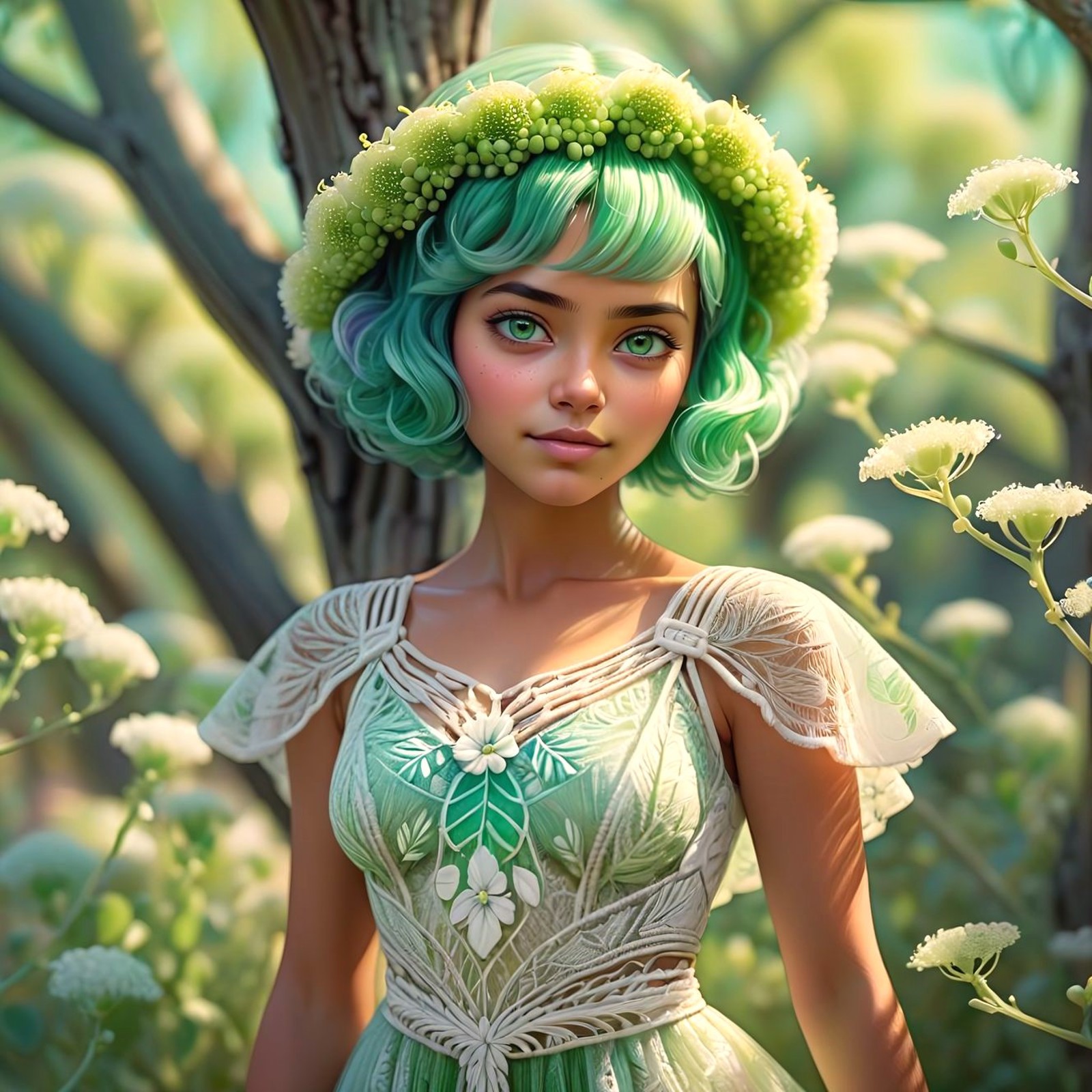 photorealistic, photorealism, a cute mexican goddess with iced delicate pea green eyes , soft skin texture, skin grain, sm...