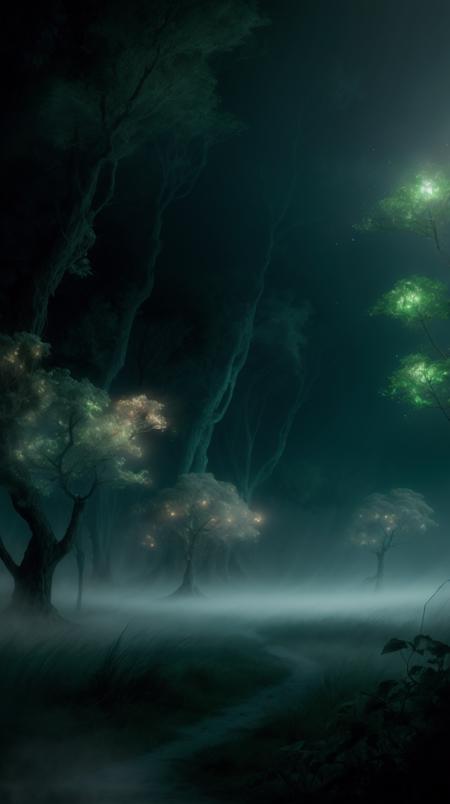 RAW Photo of  worldofmist an otherworldly creature traversing a field of bioluminescent plants, deep blues and glowing greens <lora:WorldofMist:1><lora:add_detail:0.6> <lora:LowRa:0.2>, (Masterpiece:1.3) (best quality:1.2) (high quality:1.1), cinematography,lightroom,particle effects,highly detailed,hyper realistic,composition,high detailed,complementary colors,medium photography,Establishing shot