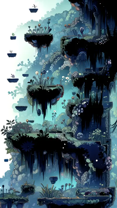 [LoRA] 2D Platform Background (Hollow Knight Map)