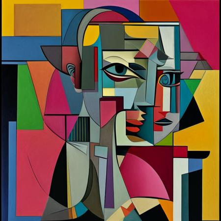 Picasso style  . Cubist, geometric, abstract, innovative,