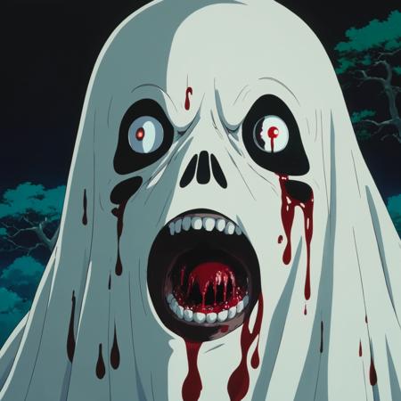 A ghost with blood in face, creepy, horror
, StdGBRedmAF, Studio Ghibli, <lora:StdGBRedmAFPashDebiCOMTE:1>