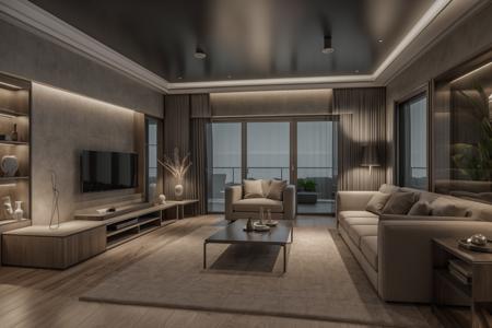 RAW photo, Masterpiece, high quality, best quality, authentic, super detail, interior, indoors, living room
(night:1.1), vray render <lora:epi_noiseoffset2:0.3> <lora:aiaimodernv1:0.5> <lora:add_detail:0.5>
