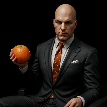 Hyperrealistic art of  <lora:lex luthor SD1.5:1.2>
lex luthor a cartoon man in a suit holding a small orange object, Extremely high-resolution details, photographic, realism pushed to extreme, fine texture, incredibly lifelike