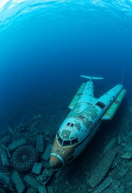 the abyss of the Mariana Trench, the remains of airplanes and ships