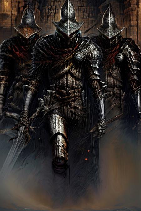 score_9, score_8_up, 8, score_7_up, solo,  
fantasy style, masterpiece, 8k, dynamic pose, 20 y.o, <lora:Fantasy_Classes_SD:1>,
(Dungeons and Dragons) Thorough, analog style, eye focus, highest quality, (highly detailed skin), full body, photo of a exquisitely beautiful,
BREAK
This is a highly detailed digital illustration depicting a medieval knight in full armor. The knight stands in a commanding pose, facing forward with a serious expression. He wears a gleaming silver helmet adorned with intricate designs and metal glowing halo attached to it top, suggesting supernatural or magical powers. The helmet covers his face, with only a hint of his determined gaze visible. The knight's armor is a mix of silver and blue, with ornate gold accents and intricate patterns. The chest plate is embossed with a stylized emblem, and the shoulder pauldrons feature similar designs. The armor is reinforced with metal rivets and has a smooth, polished finish. The knight's attire includes a dark blue tunic with a brown belt cinched around his waist, adding a touch of contrast to the metallic armor. The background is a gradient of gray clouds, suggesting a stormy or mystical atmosphere. The lighting is soft yet directional, highlighting the knight's armor and giving it a three-dimensional appearance
BREAK
oil painting, BadDream, negative_hand, NEG_EMBED_STABLE_YOGI_V3, FastNegativeV2, AissistV2
(detailed:1.3), (sharp focus:1.1), medieval style, (expressive face:1.2),,