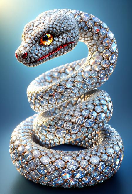 Diamond snake, Sinosphere, lunar new year, festival, diamondMW, countless diamonds, best quality, masterpiece, high quality, Highres, absurdes, hyper detailed, photorealistic, awesome,