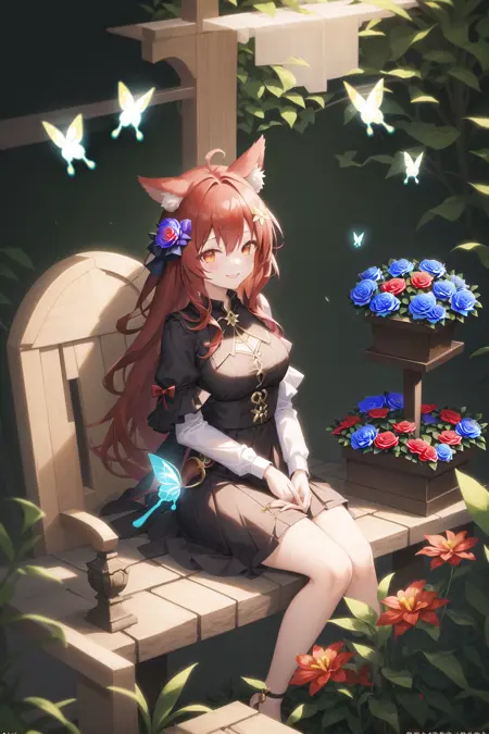 Mystic Midnight Garden Flower Background (秘夜花園背景) - Flower Background Style