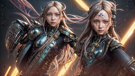 yoh yoshinari, ilya kuvshinov editorial anime illustration female knight in ornate armor, last exile, murata range, fine detail, perfect, dramatic lighting, dynamic composition, art deco, cel shading, vivid, rich texture, alphonse mucha, ( ( ( colorful ) ) ), ( ( ( yoshinari yoh ) ) ),  face by wlop
