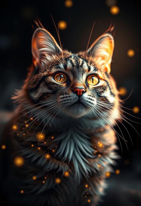 (Soft Lighting Photography by Mimoza Veliu and Mario Giacomelli:1.2), photo of a cat, official art, unity 8k wallpaper, ultra detailed, beautiful and aesthetic, masterpiece, best quality, realistic, extremely detailed, dynamic angle, (zentangle, mandala, tangle, entangle), the most beautiful form of chaos, elegant, a brutalist designed, vivid colors, gold, romanticism, plasma flame, ice, flash, Sakura, by takato yamamoto, atmospheric,