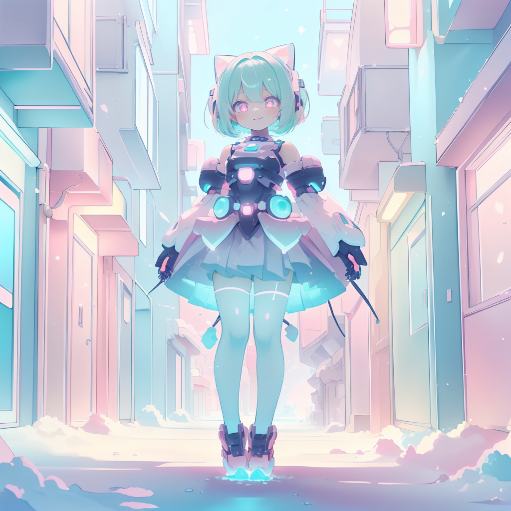 <lora:KawaiiTech-20:0.7> kawaiitech, pastel colors, kawaii, cute colors, scifi, <lora:SaltTech-20:0.7> salttech, inner glo...