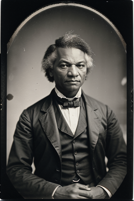 FrederickDouglass, ((1900s photograph, antique setting)), Century Camera Co. Studio, 160mm f/8, 1/10s, ISO 25, ((tintype))