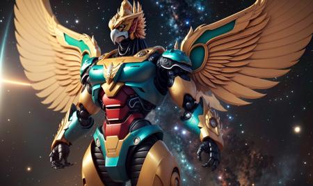 masterpiece,highly detail(phayakrut king garuda,Giant WingmBLUE BLACK,ROBOT,Mobilesuit GUNDUM,:1.3){best quality},, super huge GARUDA solo, very detail,SPACE,Planet,Scene from Space,Galaxy
<lora:phayakrut3216_100:0.85>,unity,cinematic lighting
(extremely detail CG unity 8k wallpaper:1.1)(masterpiece),(best quality:1.1),realistic,style of master anime,perfect perspective,intricate detail